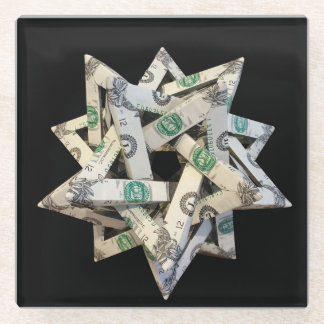 Money Origami Five Intersecting Tetrahedra Glasuntersetzer