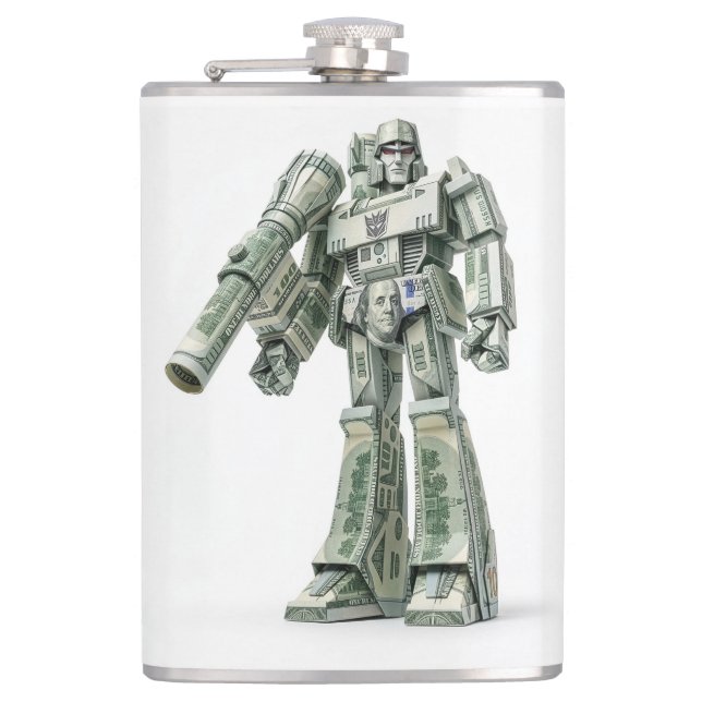 Money Origami Mega Tron Roboter Flachmann (Vorderseite)