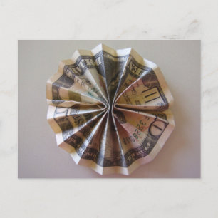 Money Origami Rosette Postkarte