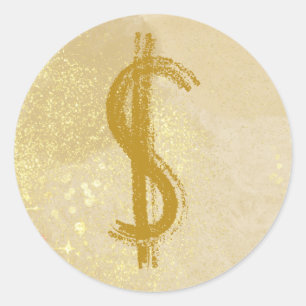 Money Reiki infundierte Dollar-Symbol Runder Aufkleber