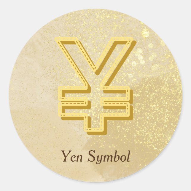 Money Reiki infused Yellow Yen Symbol Runder Aufkleber (Vorderseite)