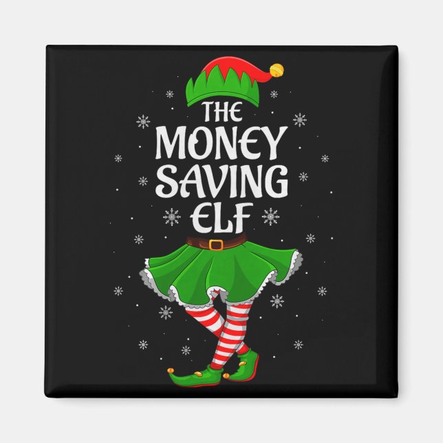 Money Saving Elf Christmas Family Girls Women Elf  Magnet (Vorne)