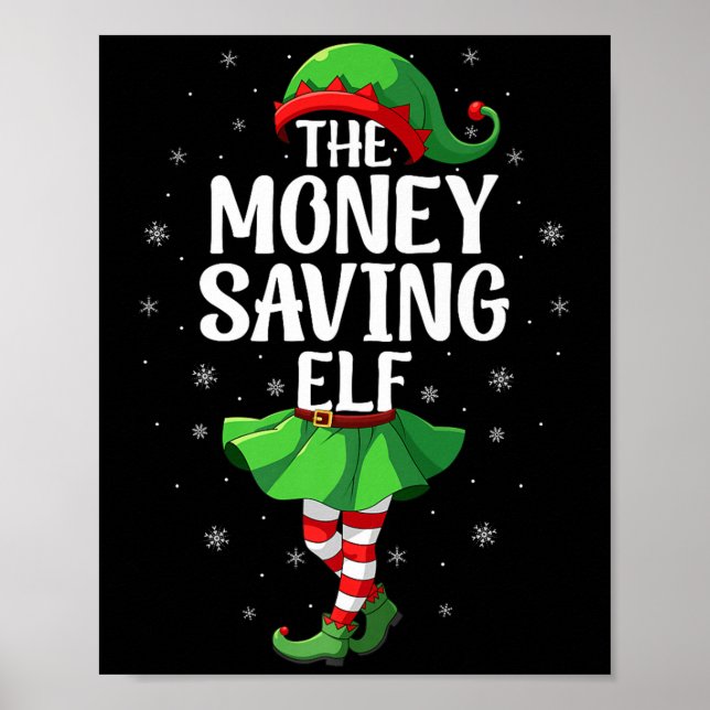 Money Saving Elf Christmas Girls Women Elf Squad X Poster (Vorne)