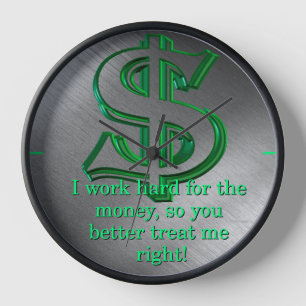 Money Wall Clock Uhr