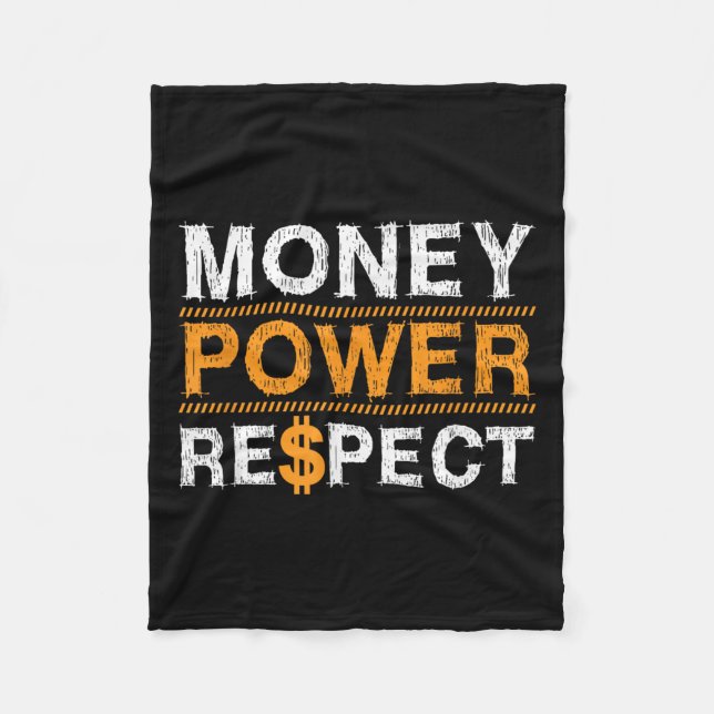 Money Wer Respect Rap Lover Entrepreneur Christmas Fleecedecke (Vorderseite)