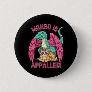 Mongo ist entsetzt Gaming Raptor Cat Lustig Retro Button