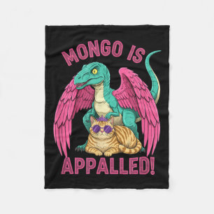 Mongo ist entsetzt Gaming Raptor Cat Lustig Retro Fleecedecke