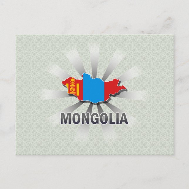 Mongolei Flag Karte 2.0 (Vorderseite)