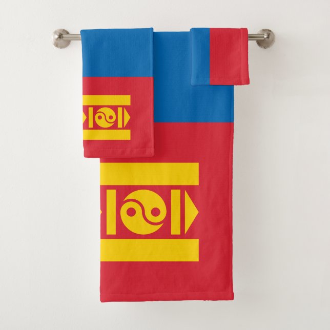 Mongolei-Flagge Badhandtuch Set (Insitu)