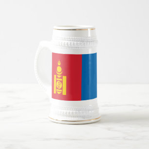 Mongolei-Flagge Bierglas