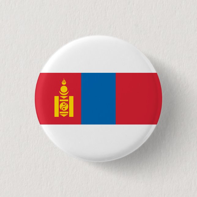 Mongolei, Flagge der Mongolei Button (Vorderseite)