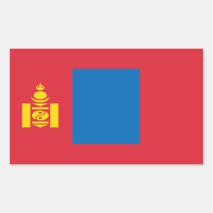 Mongolei, Flagge der Mongolei Rechteckiger Aufkleber