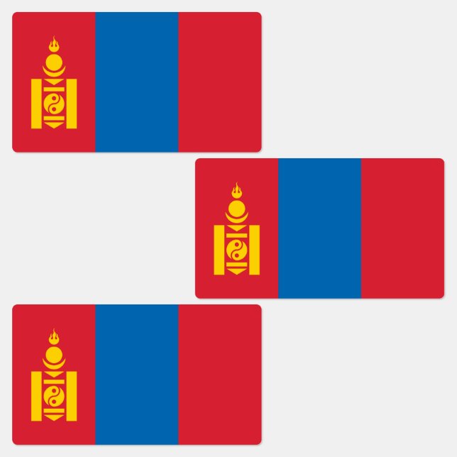 Mongolei-Flagge Etiketten (Gruppe)