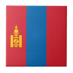 Mongolei-Flagge Fliese