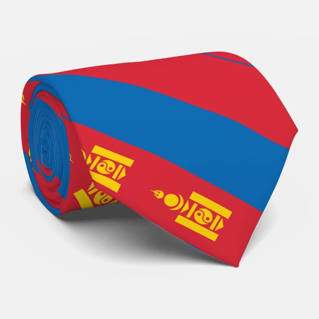 Mongolei-Flagge Krawatte (Gerollt)