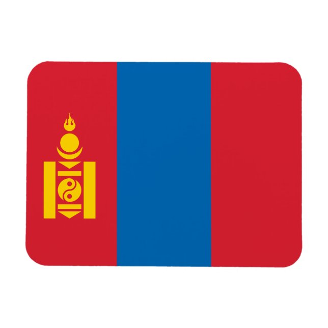 Mongolei-Flagge Magnet (Horizontal)