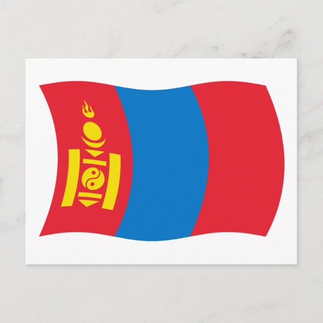 Mongolei Flagge Postkarte (Vorderseite)