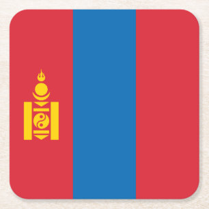 Mongolei-Flagge Rechteckiger Pappuntersetzer