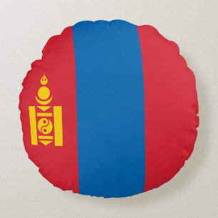 Mongolei-Flagge Rundes Kissen