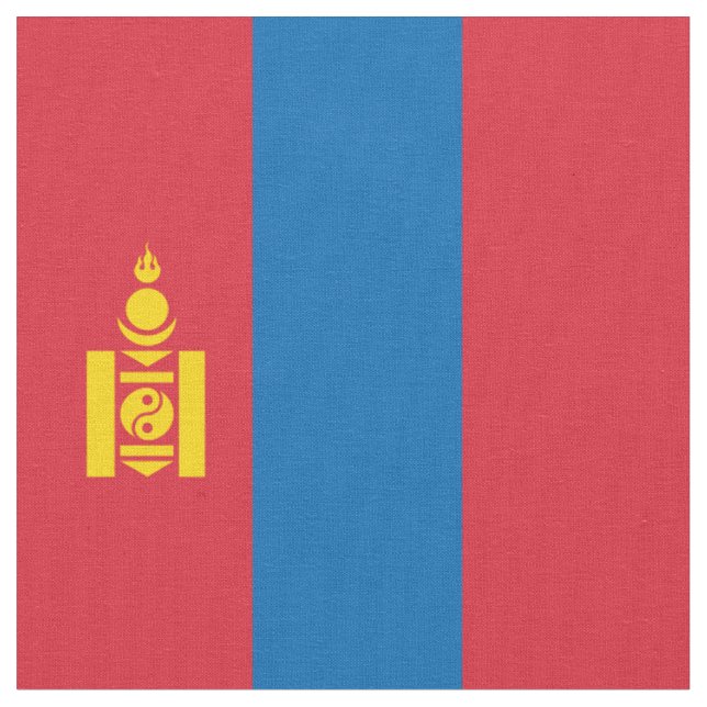 Mongolei-Flagge Stoff (Nahaufnahme)