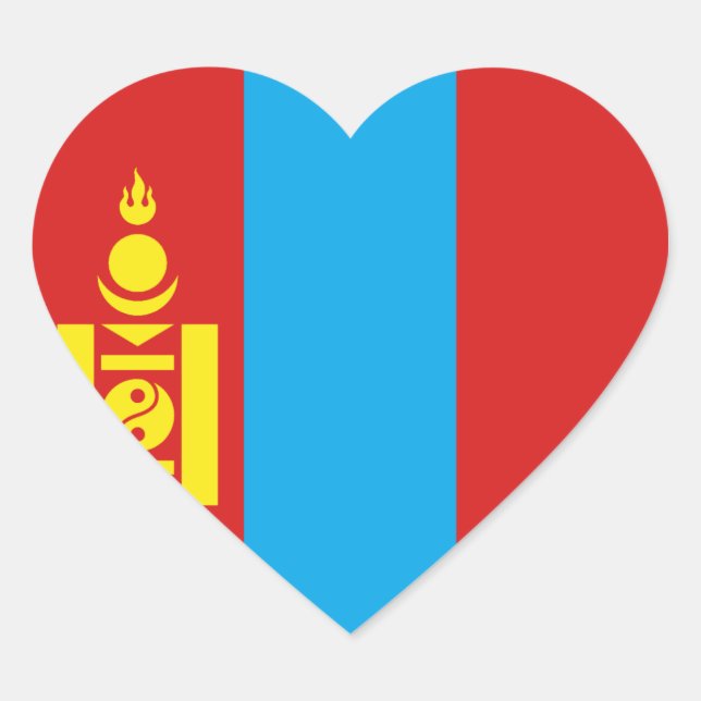 Mongolei-Flaggen-Herz-Aufkleber Herz-Aufkleber (Vorderseite)