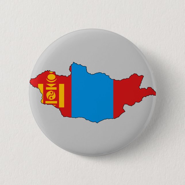 Mongolei-Flaggenkarte Button (Vorderseite)