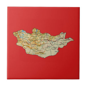 Mongolei-Karten-Fliese Fliese