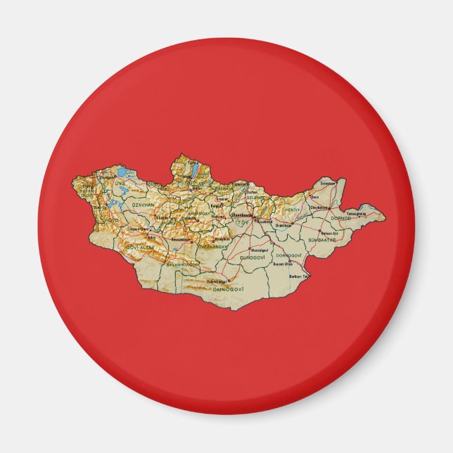 Mongolei-Kartenmagnet Magnet (Vorne)