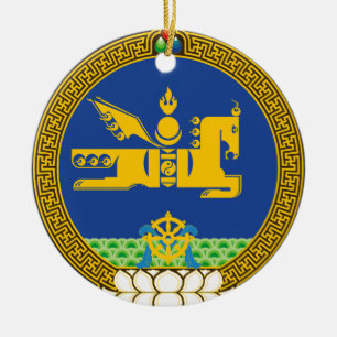 Mongolei Land Wappen Symbol Emblem Flagge Pferd Keramik Ornament