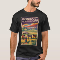 Mongolei Pferde Jurte Illustration Reise Kunst Ret