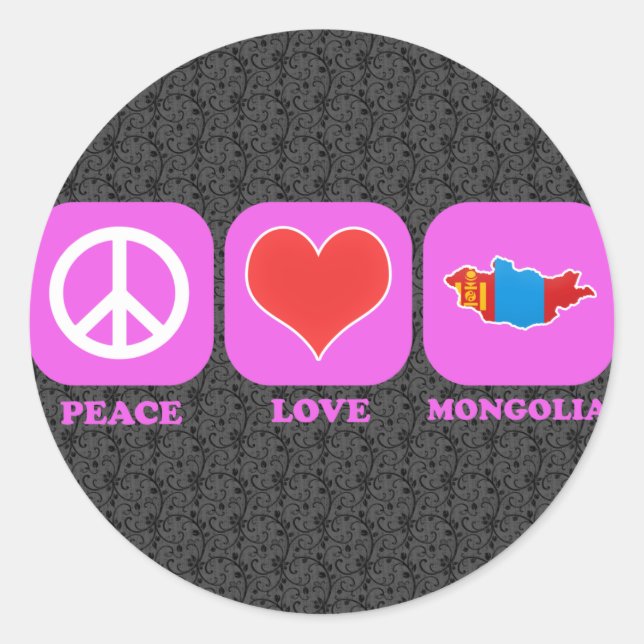 Mongolei Runder Aufkleber (Vorderseite)