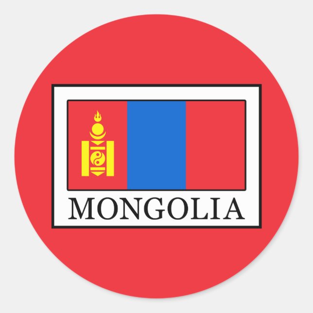 Mongolei Runder Aufkleber (Vorderseite)