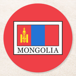 Mongolei Runder Pappuntersetzer