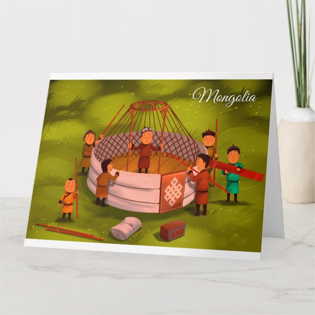 Mongolei traditionelles Ger Karte (Vorderseite)