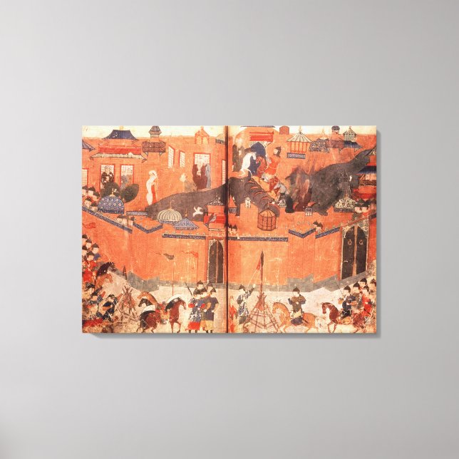 Mongolen unter der Führung von Hulagu Khan Leinwanddruck (Vorderseite)