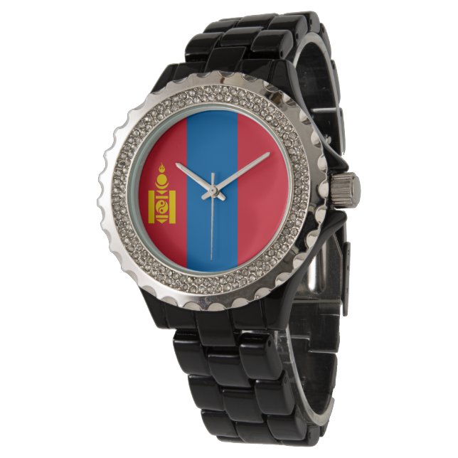 Mongolia flag armbanduhr (Schrägansicht)