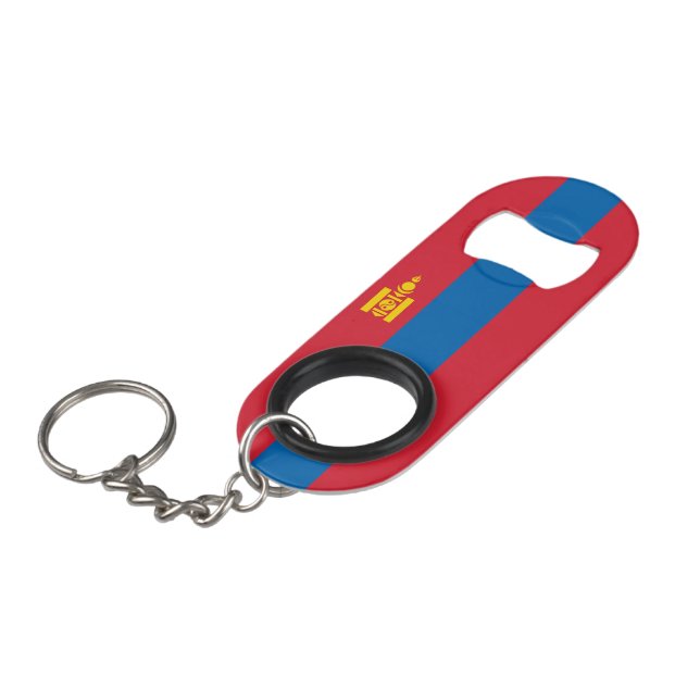 Mongolia flag mini flaschenöffner (Vorderseite Schrägansicht)