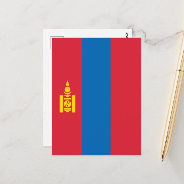 Mongolia flag postkarte (Vorderseite/Rückseite Beispiel)