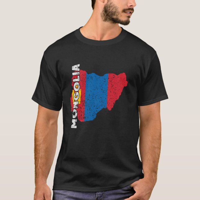 Mongolian Roots Mongolia Flag Map Mongolian Pride T-Shirt (Vorderseite)