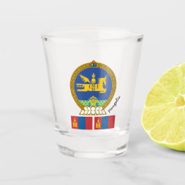 Mongolische Flagge & Mongolische Landpatriotin / S Schnapsglas