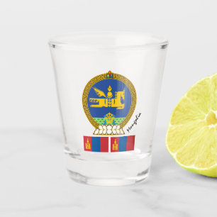 Mongolische Flagge & Mongolische Landpatriotin / S Schnapsglas