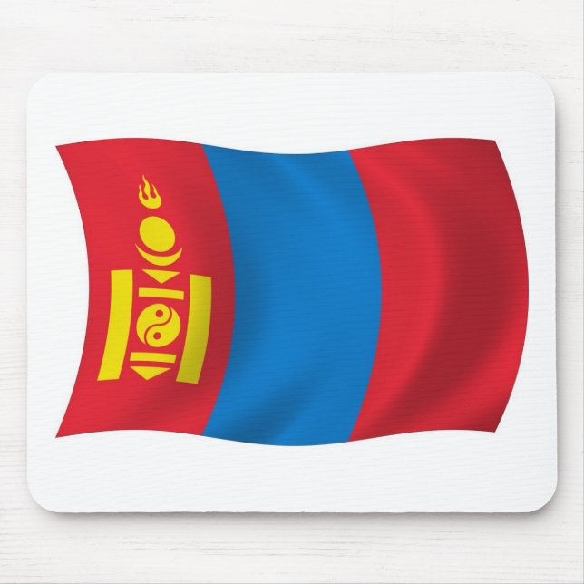 Mongolische Flagge Mousepad (Vorne)