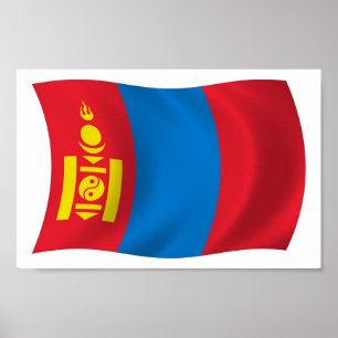 Mongolische Flagge Poster drucken