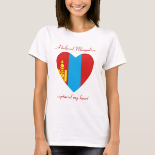 Mongolische Flagge Sweetheart T - Shirt