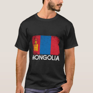 Mongolische Flagge Vintag gemacht in Mongolei Gesc T-Shirt