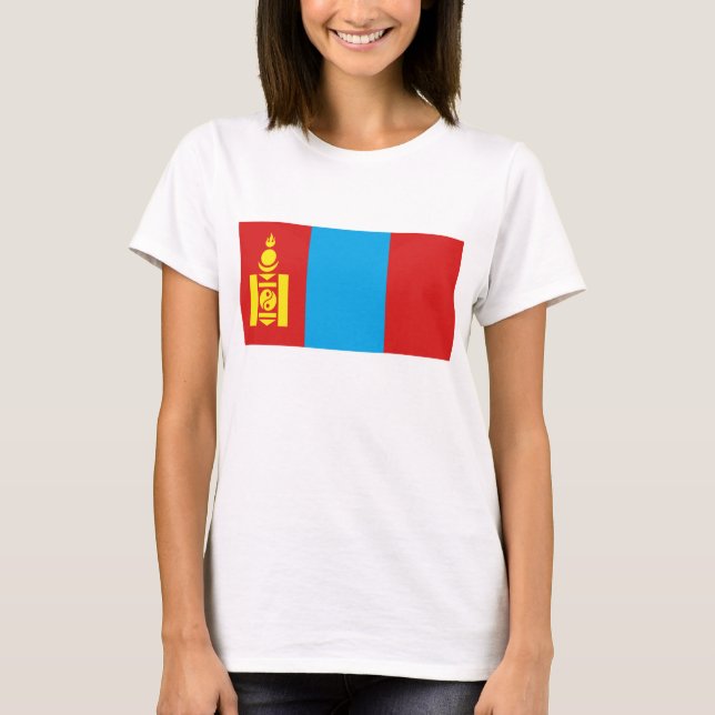 Mongolische Flagge x Karte T - Shirt (Vorderseite)