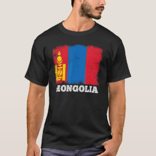 Mongolische Landesflagge Mongolei Vintage Flagge M T-Shirt