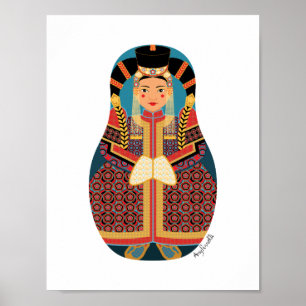 Mongolische Matrjoschka-Plakat Poster