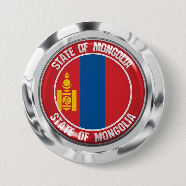 Mongolische RundEmblem Button (Vorderseite)