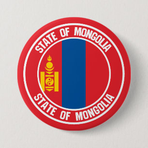 Mongolische RundEmblem Button